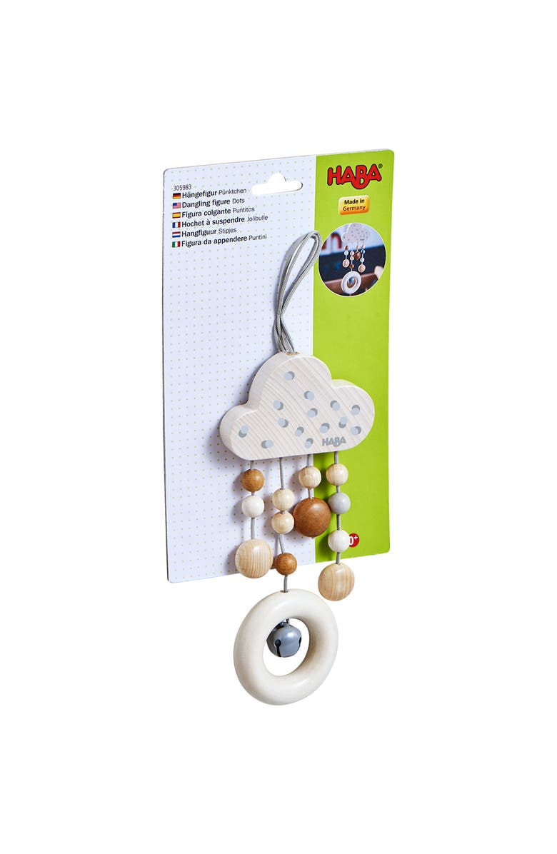 HABA Dangling Figure Dots - Natural Wooden Cloud with Dangling Wooden Grasping Ring, Alternate, color, 