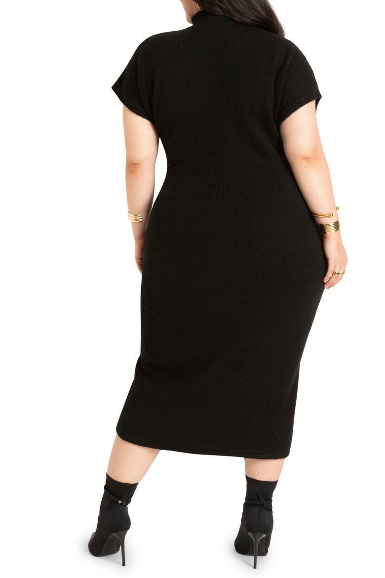 Short Sleeve Sweater Dress, Alternate, color, BLACK ONYX