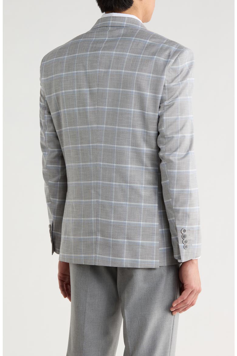 Slim Fit Windowpane Blazer, Alternate, color, LIGHT GREY