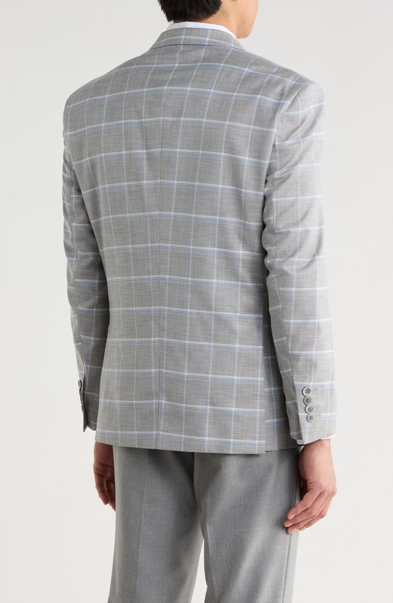 Gino Vitale Slim Fit Windowpane Blazer, Alternate, color, Light Grey