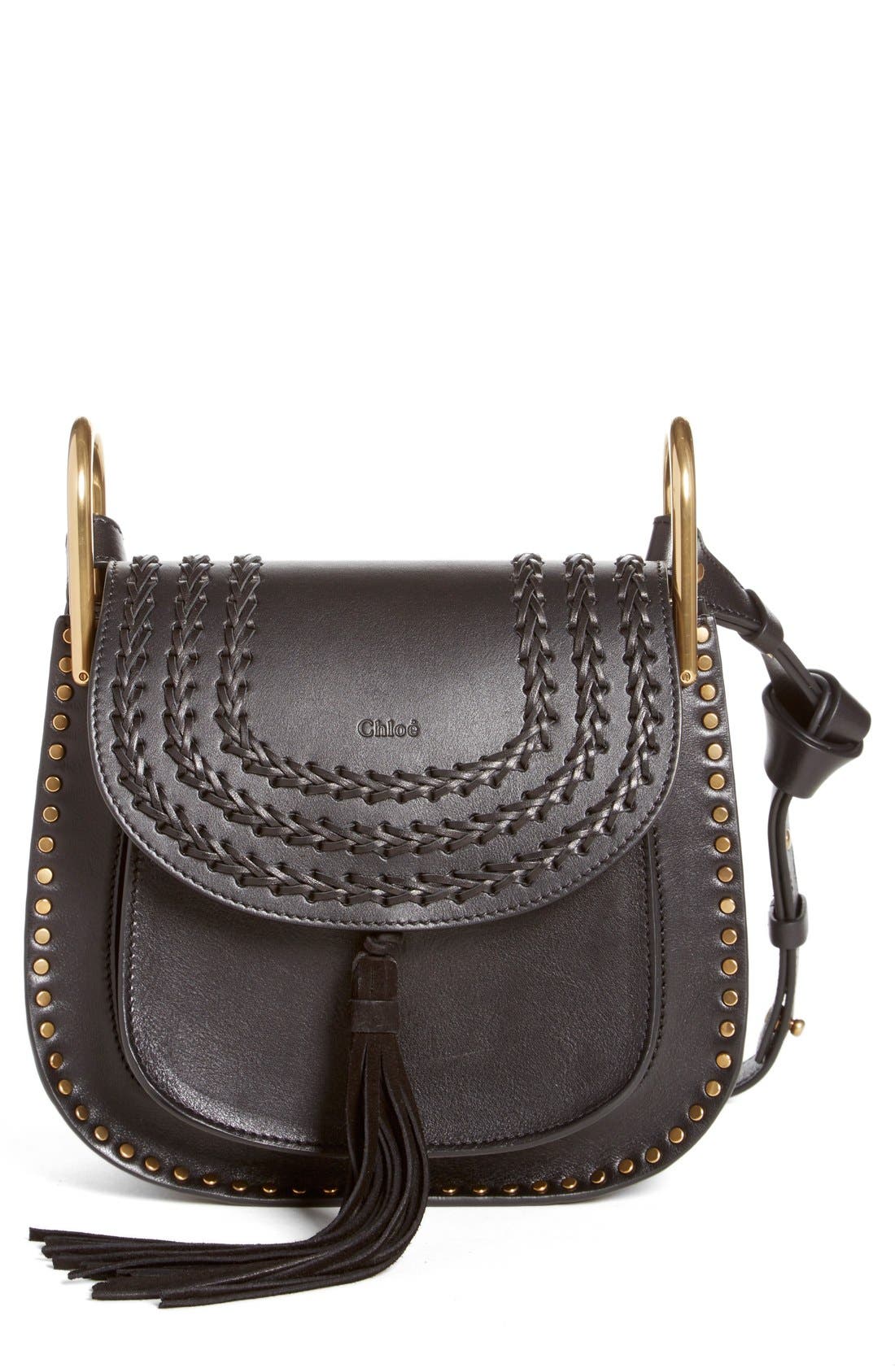 Chloé 'Medium Hudson' Tassel Leather Shoulder Bag, Main, color, 