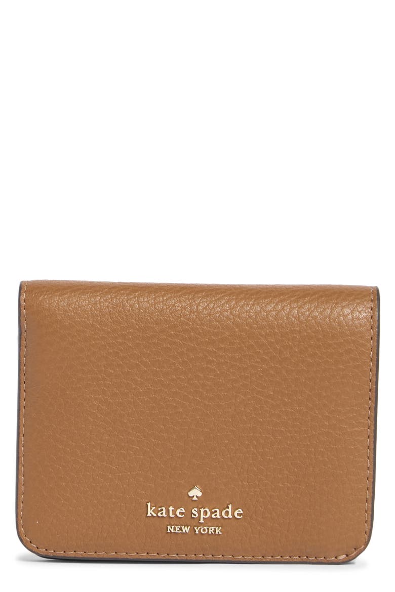 lena small bifold wallet, Main, color, WARM GINGERBREAD