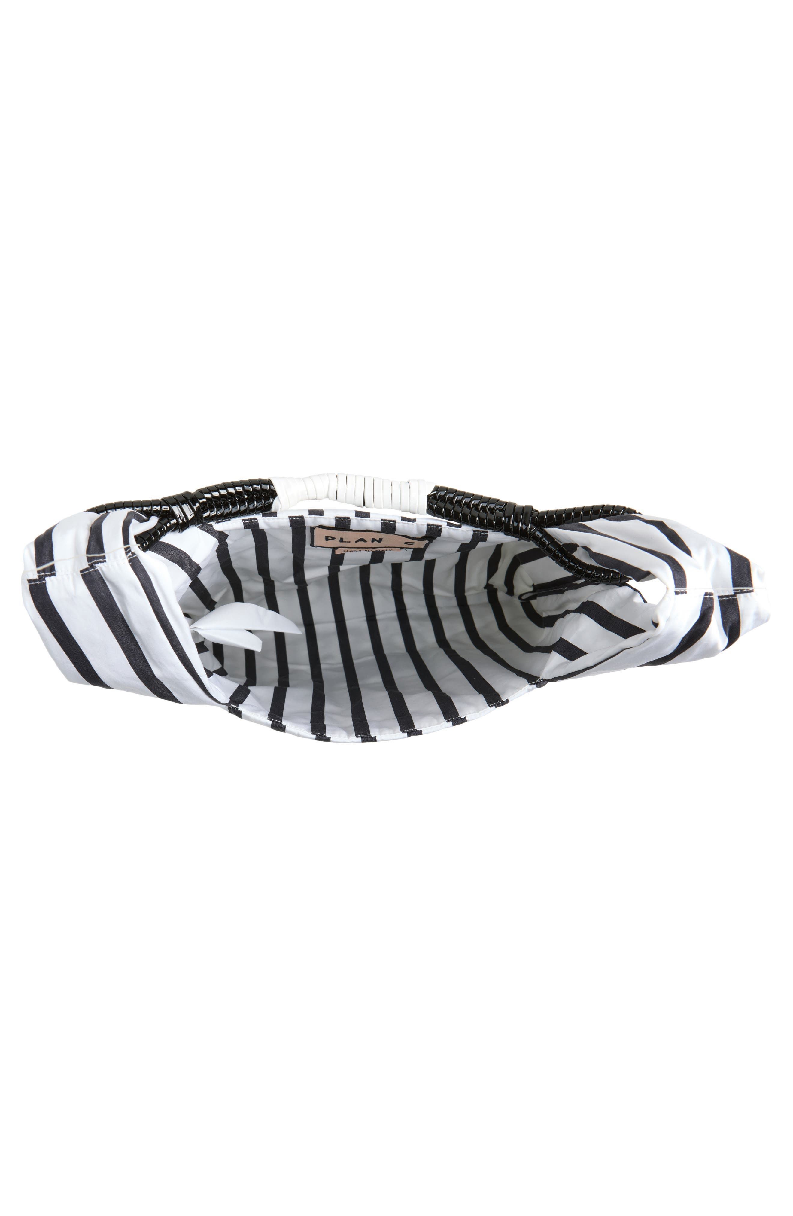 Stripe Cotton Shopper (Nordstrom Exclusive), Alternate, color, RIN07 WHITE BASE BLACK STRIPE