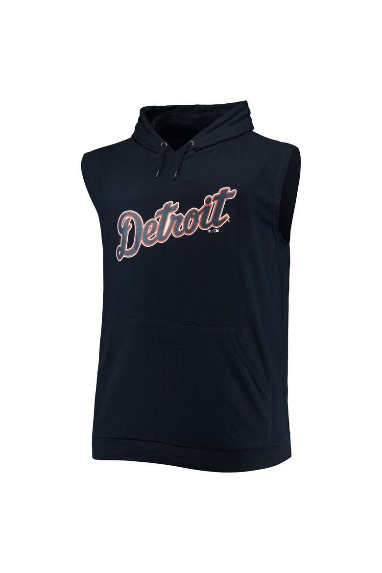 Men's Navy Detroit Tigers Jersey Muscle Sleeveless Pullover Hoodie, Alternate, color, Navy