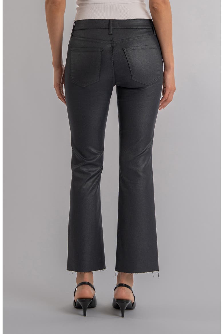 Kelsey Coated Raw Hem High Waist Kick Flare Jeans, Alternate, color, SILVER BELL