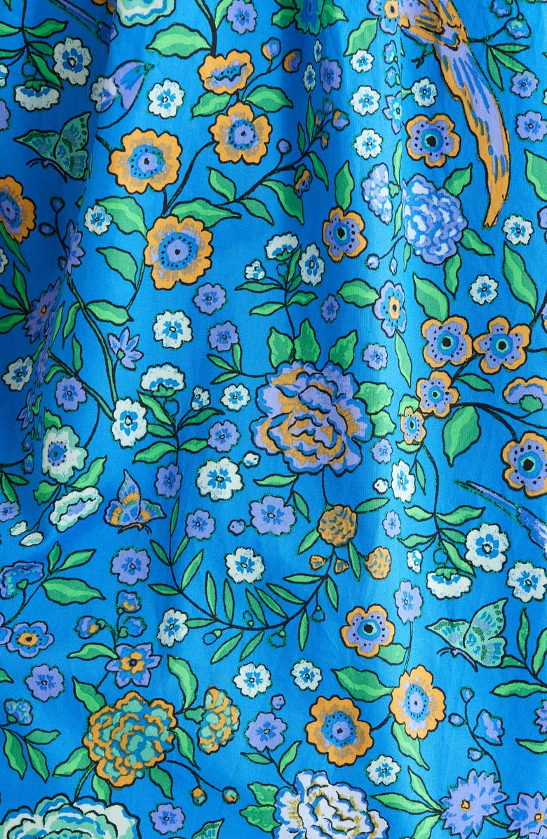 SUGARLIPS Floral Ruffle Cap Sleeve Top, Alternate, color, Blue-Greens