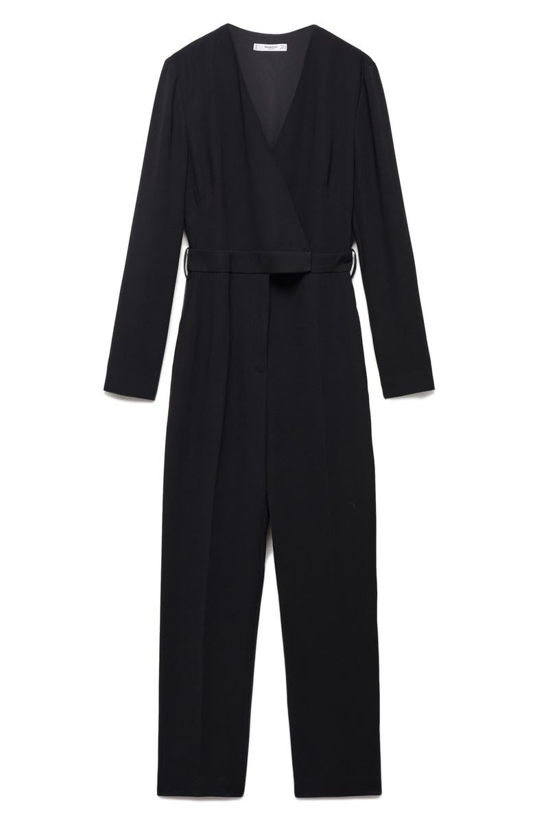 MANGO Faux Wrap Jumpsuit, Alternate, color, 