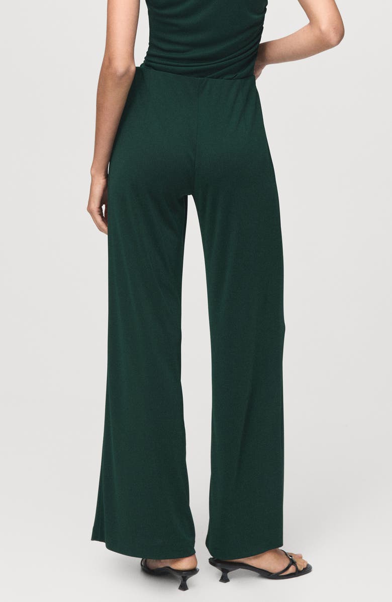 MANGO Pleated Wide Leg Pants, Alternate, color, Dark Green