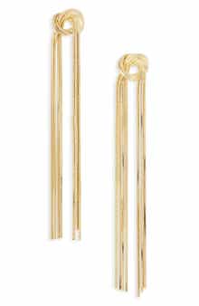 Cara Twisted Knot Tassle Drop Earrings