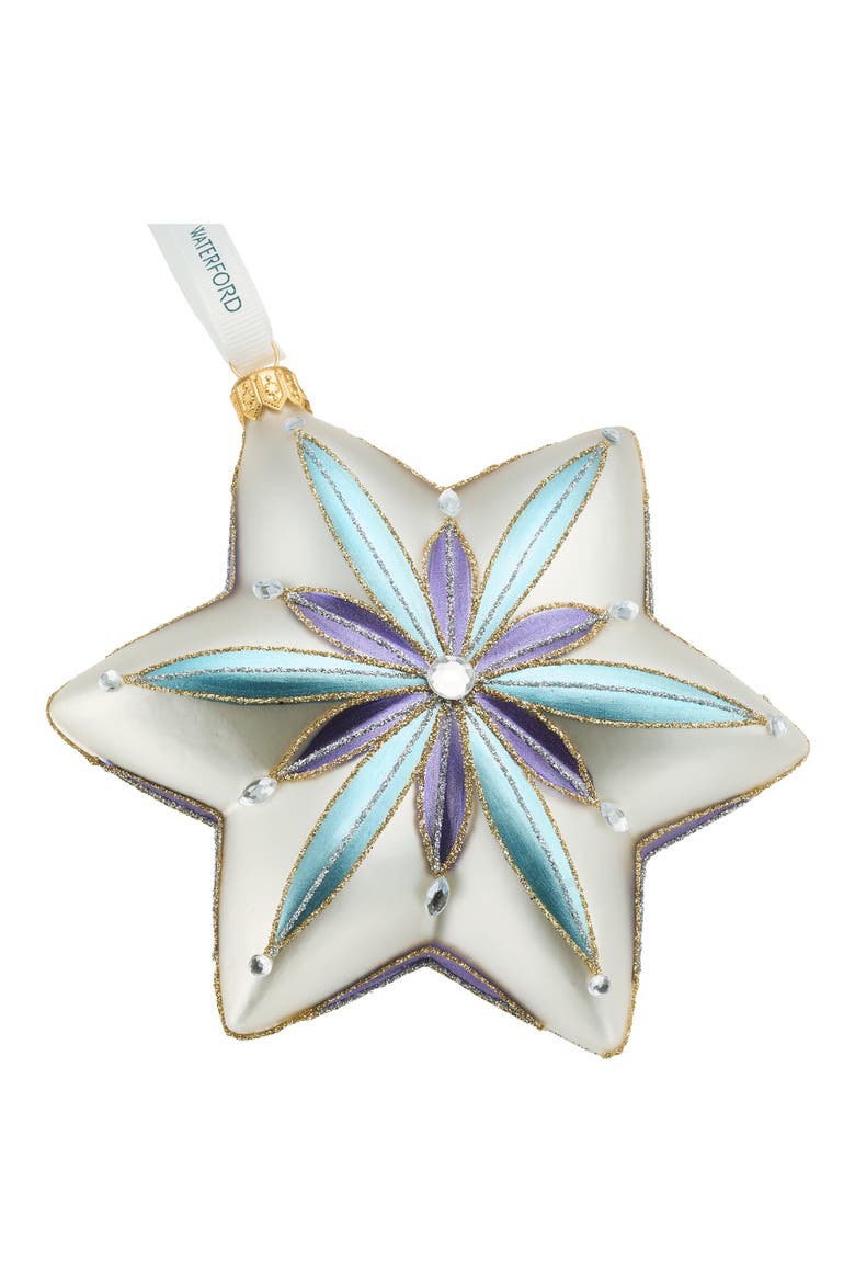 Holiday Heirlooms Star Glass Ornament, Alternate, color, MULTI BLUE