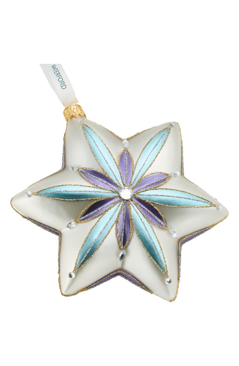 Waterford Holiday Heirlooms Star Glass Ornament, Alternate, color, Multi Blue