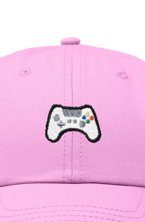 Dalix Game Controller Embroidered Hat In Light Pink