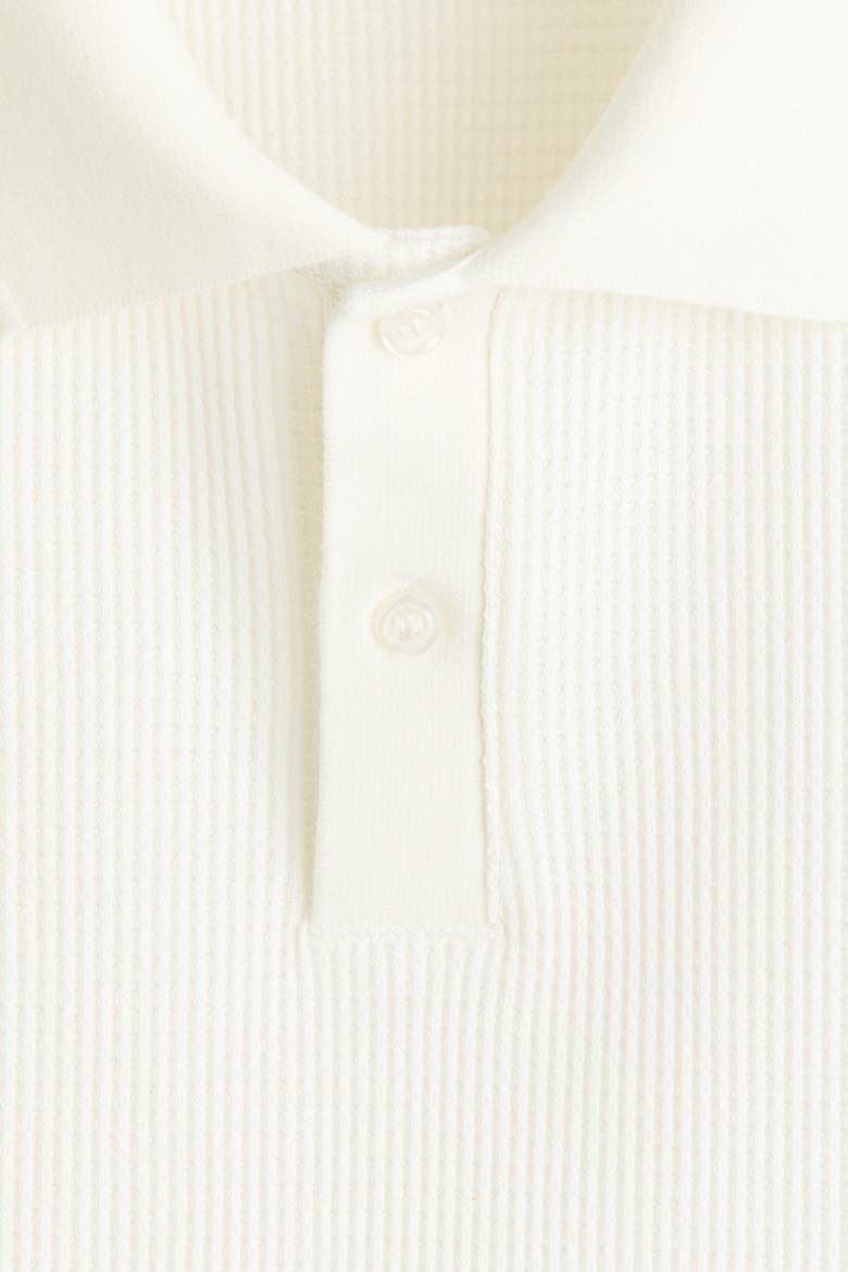 Slim Fit Waffle-knit Polo Shirt, Alternate, color, Cream