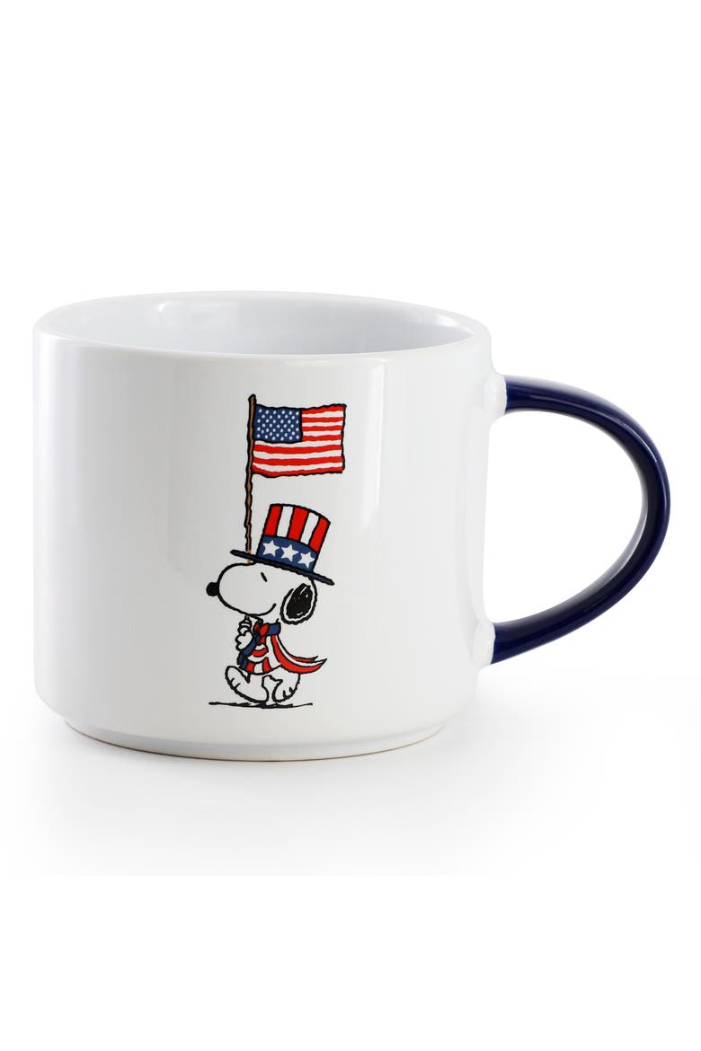 4 Piece 15 Ounce Stoneware Mug Set, Alternate, color, White