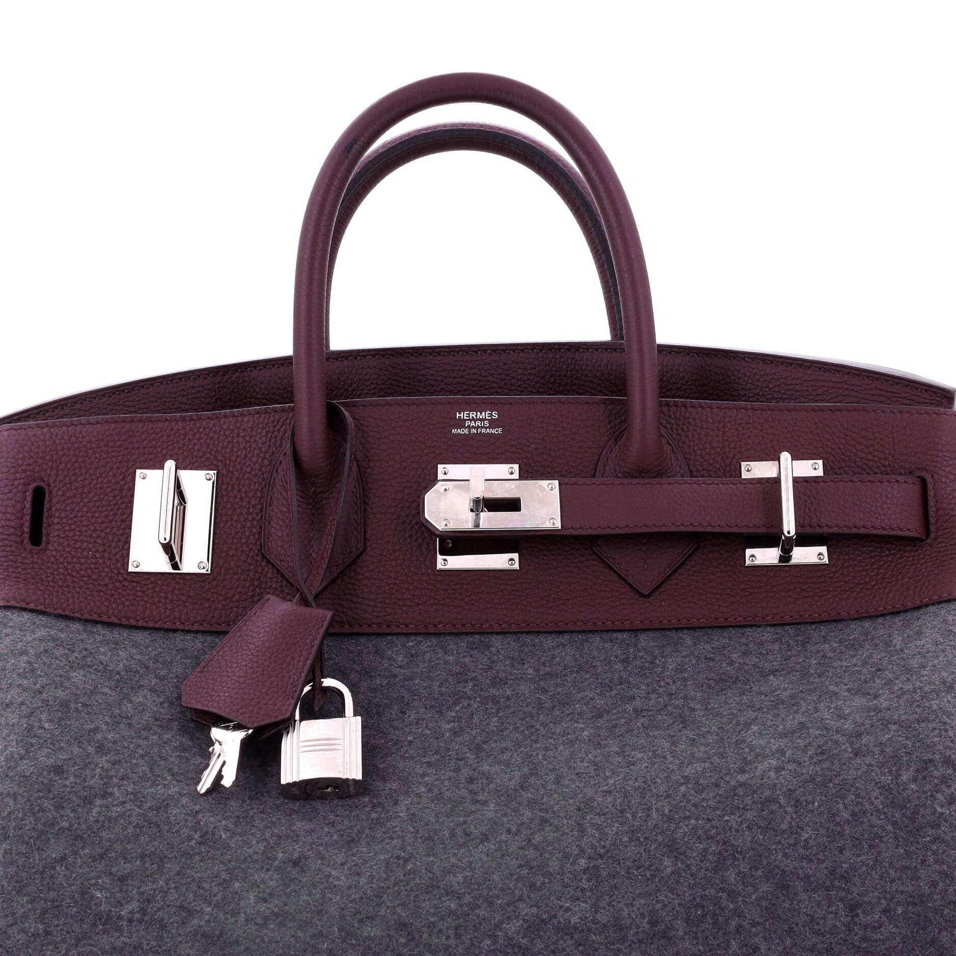 Pre-Owned Hermes Go Team HAC Birkin Bag Felt and Togo with Palladium Hardware 40, Alternate, color, 