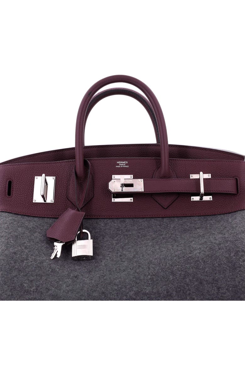 Pre-Owned Hermes Go Team HAC Birkin Bag Felt and Togo with Palladium Hardware 40, Alternate, color, Gris Moyen
