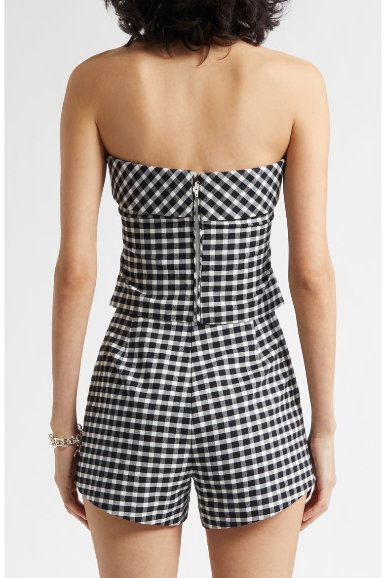 Chiara Strapless Stretch Cotton Top, Alternate, color, BLACK/ WHITE
