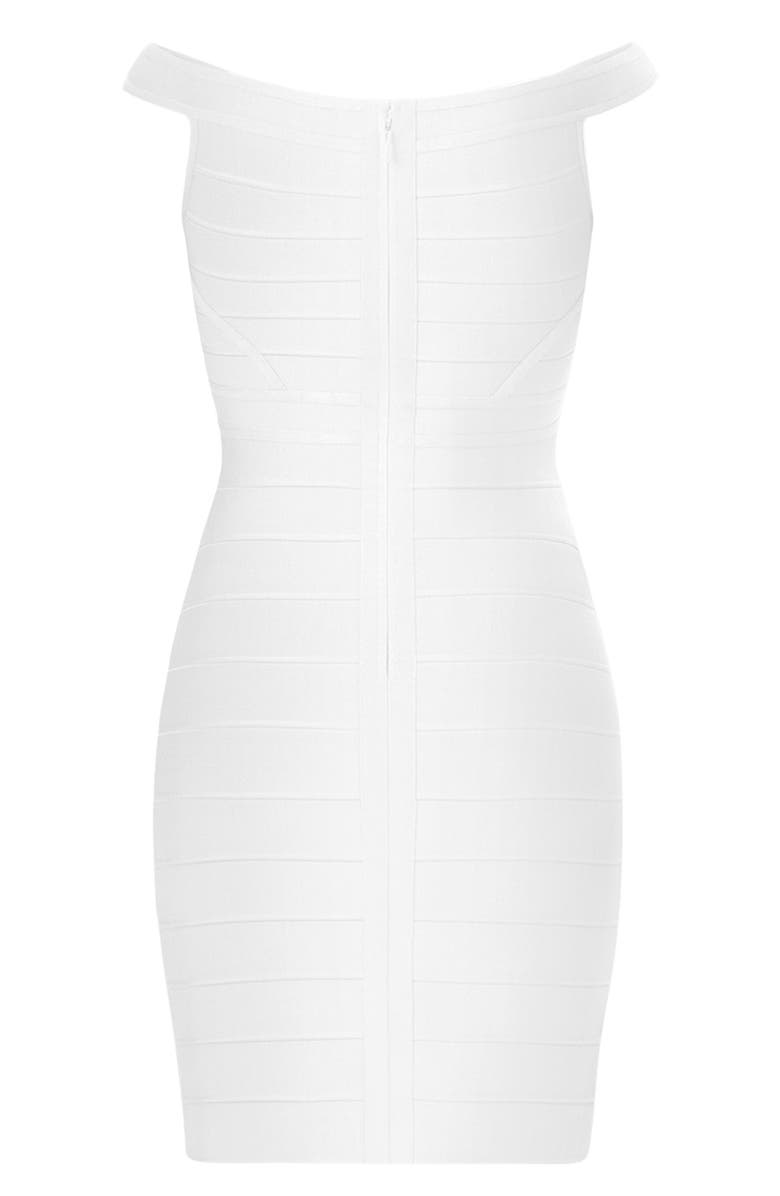 Herve Leger The Rachel Bandage Minidress, Alternate, color, Alabaster