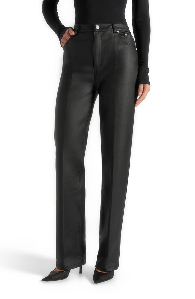 Manière De Voir Jana Wax Effect Denim Boyfriend Jeans, Alternate, color, 