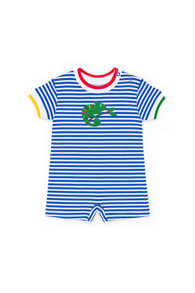 Stripe Knit Shortall With Lizard, Main, color, Royal/White