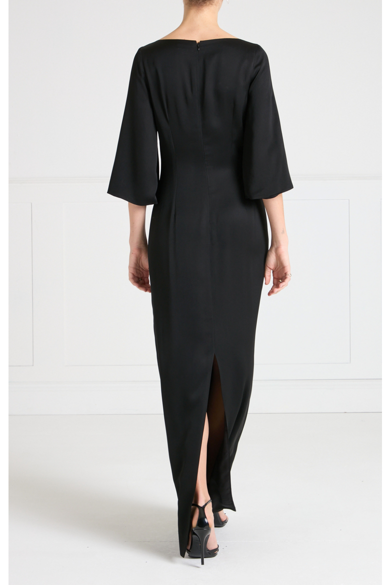 Lana Sleeved Gown, Alternate, color, Black