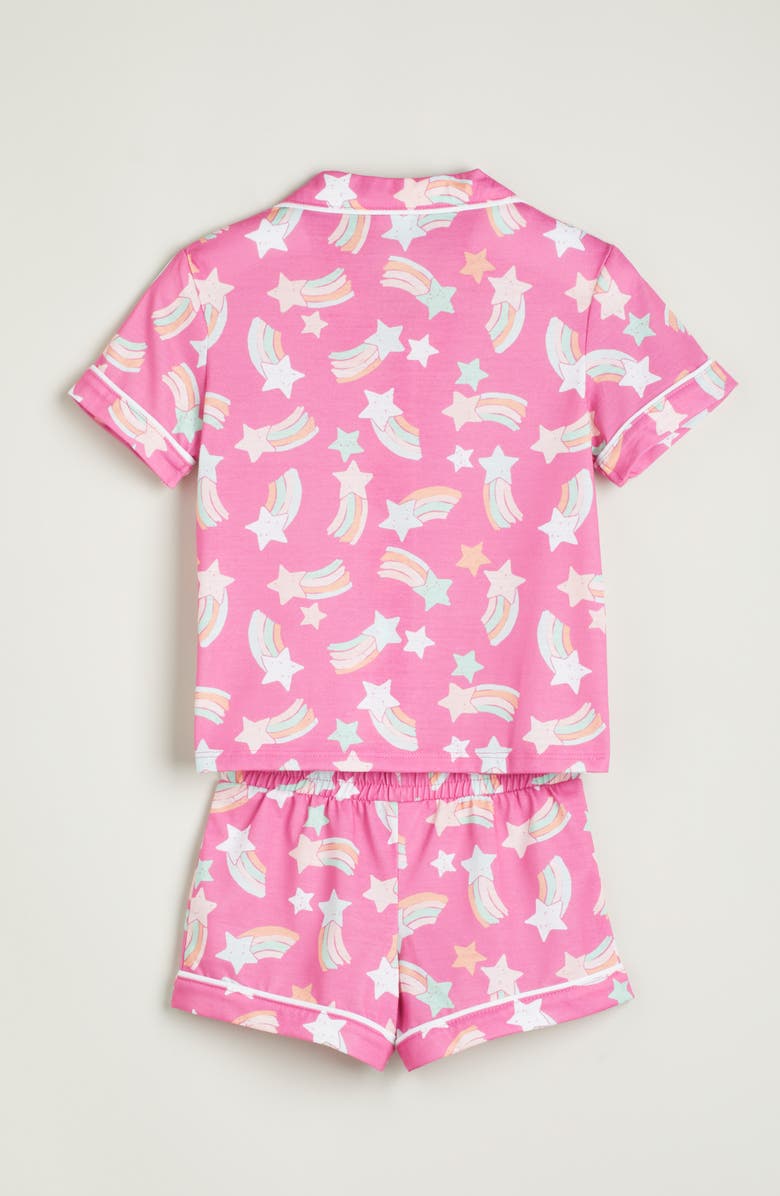 Nordstrom Kids' Print Two-Piece Short Pajamas, Alternate, color, Pink Starry Shine