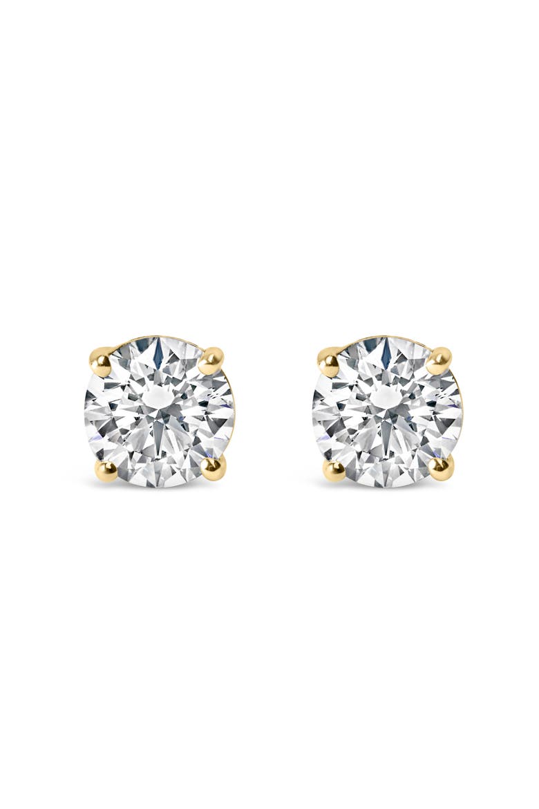 14K Gold 3.0 Cttw Lab Grown Diamond Solitaire Stud Earrings, Main, color, Yellow