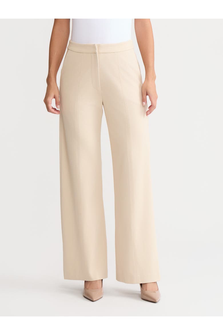 Naomi Wide Leg LuxeStretch Ponte Pant, Main, color, Biscotti