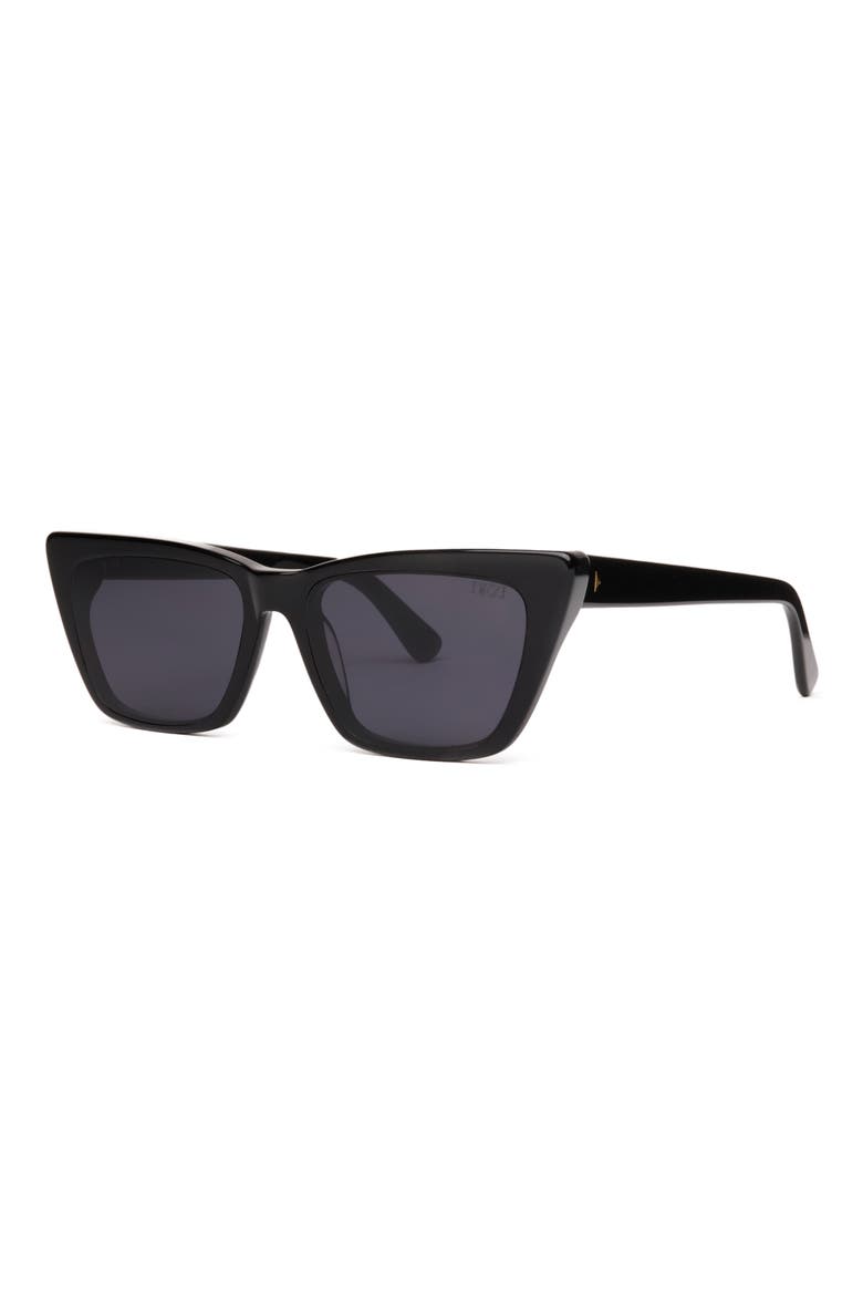 Gato 55mm Cat Eye Sunglasses, Alternate, color, BLACK / DARK SMOKE