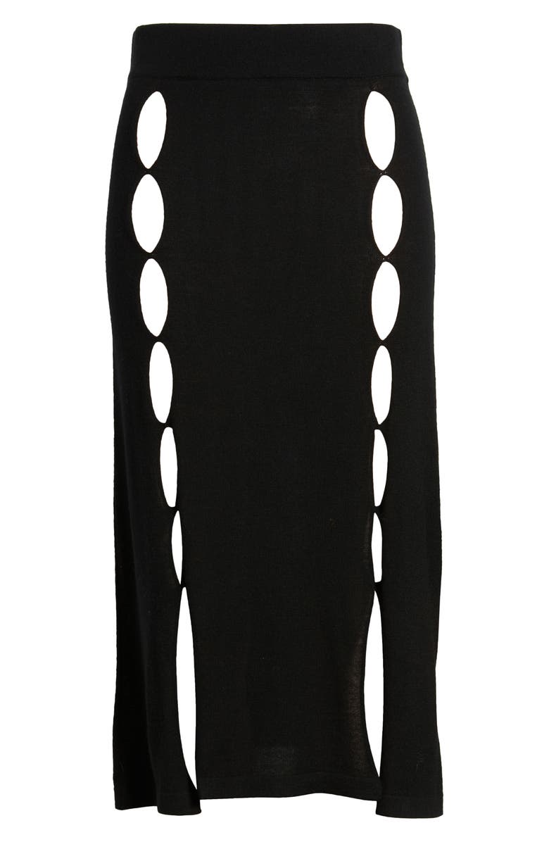 EMILY DAWN LONG River Wool Skirt, Alternate, color, Black