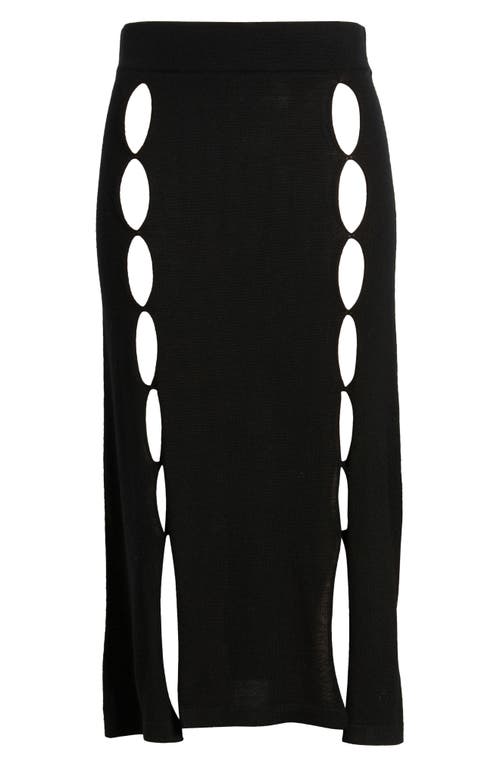 Emily Dawn Long River Wool Skirt In Black