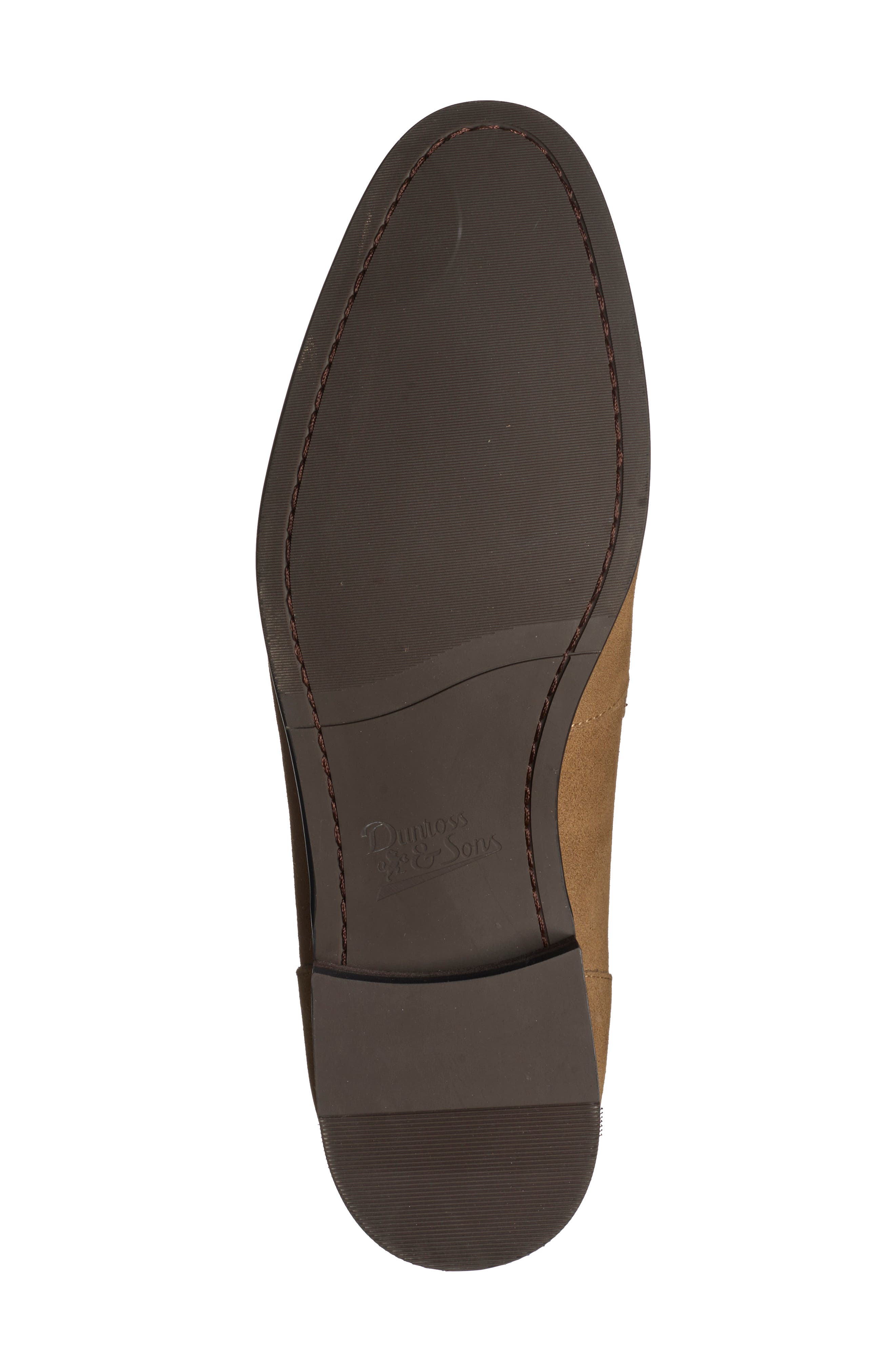 Water Resistant Suede Penny Loafer, Alternate, color, DARK TAN SUEDE