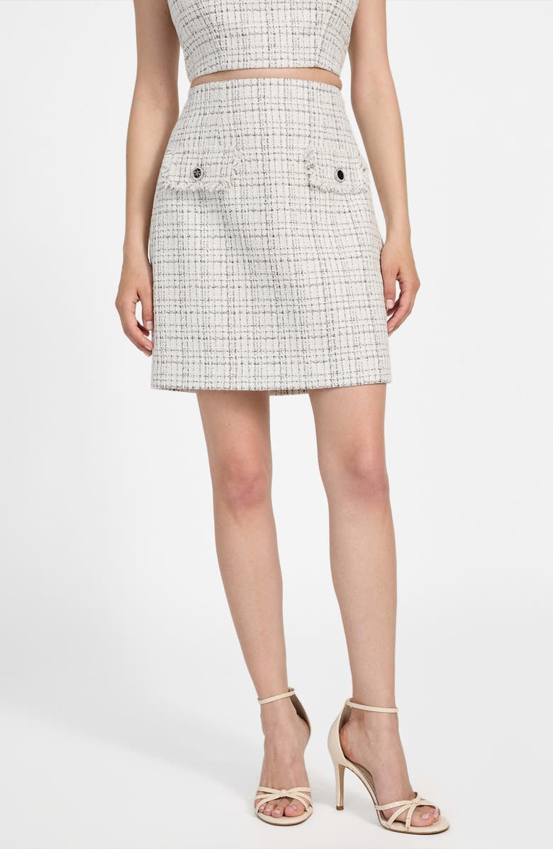 GUESS Anna Maria Tweed Miniskirt, Main, color, 