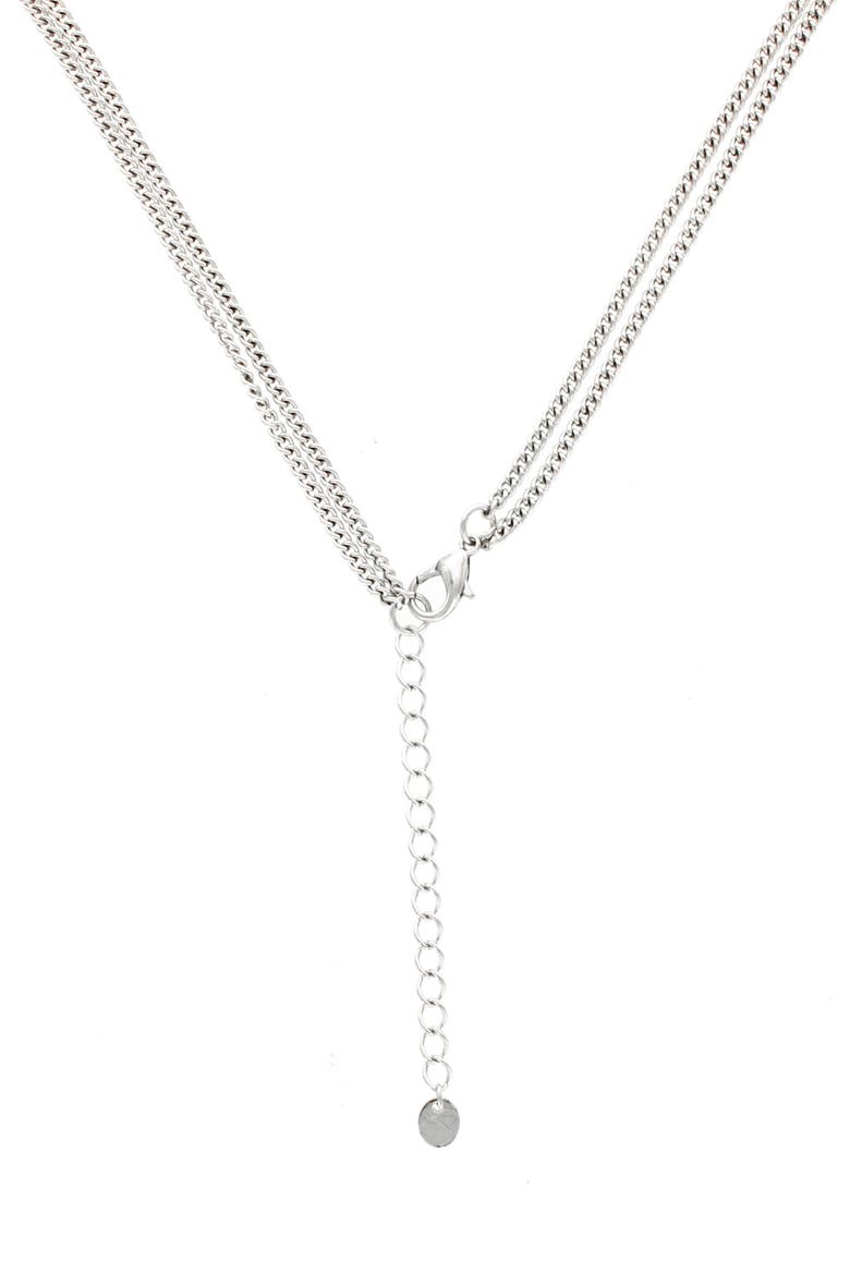 Tassel Trio Pendant Necklace, Alternate, color, BURNISHED SILVER / BLACK