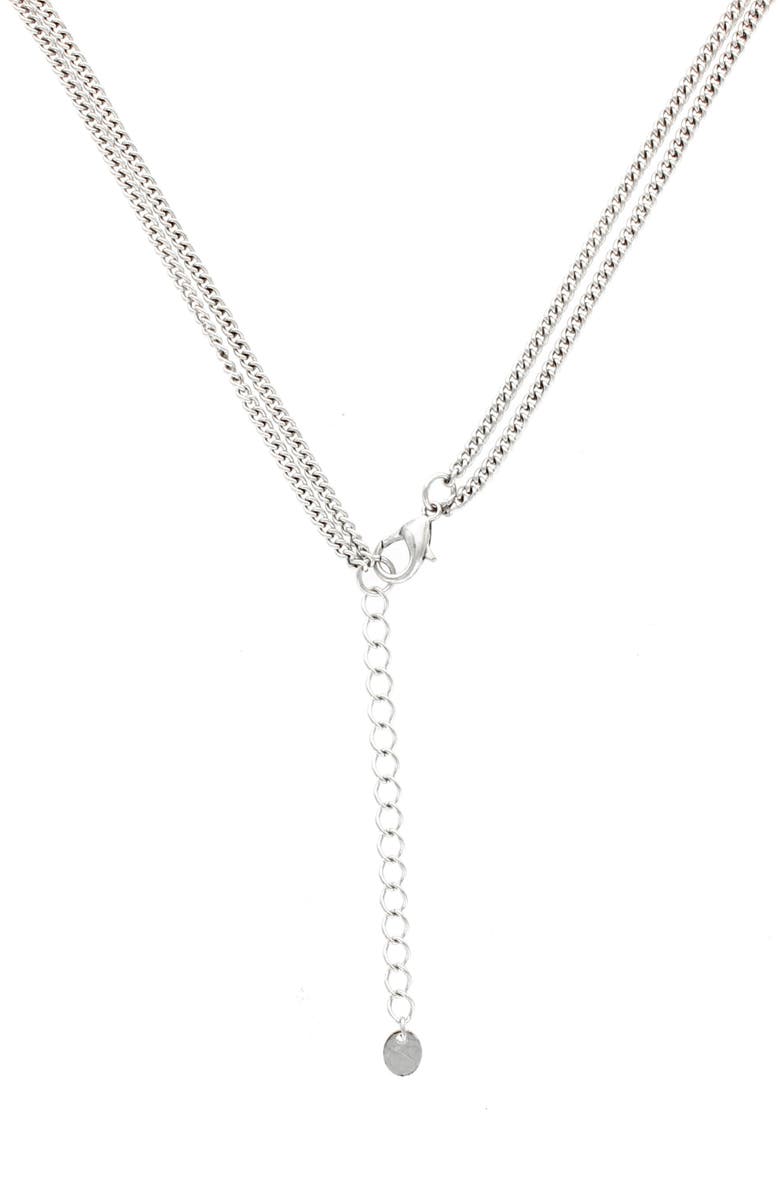 OLIVIA WELLES Tassel Trio Pendant Necklace, Alternate, color, Burnished Silver / Black