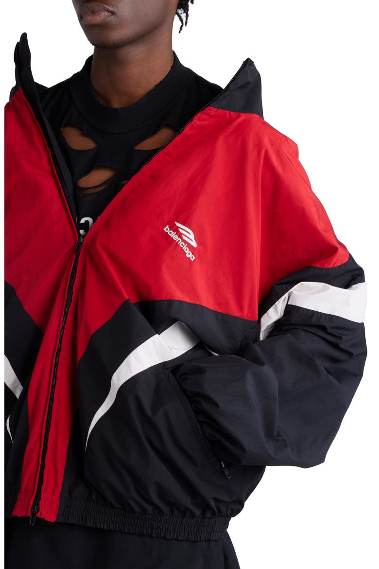 3B Sports Icon Off the Shoulder Track Jacket, Alternate, color, BLACK