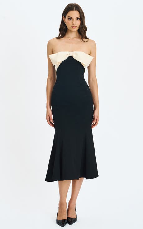 Saige Mermaid Maxi Dress with Bow Bustline