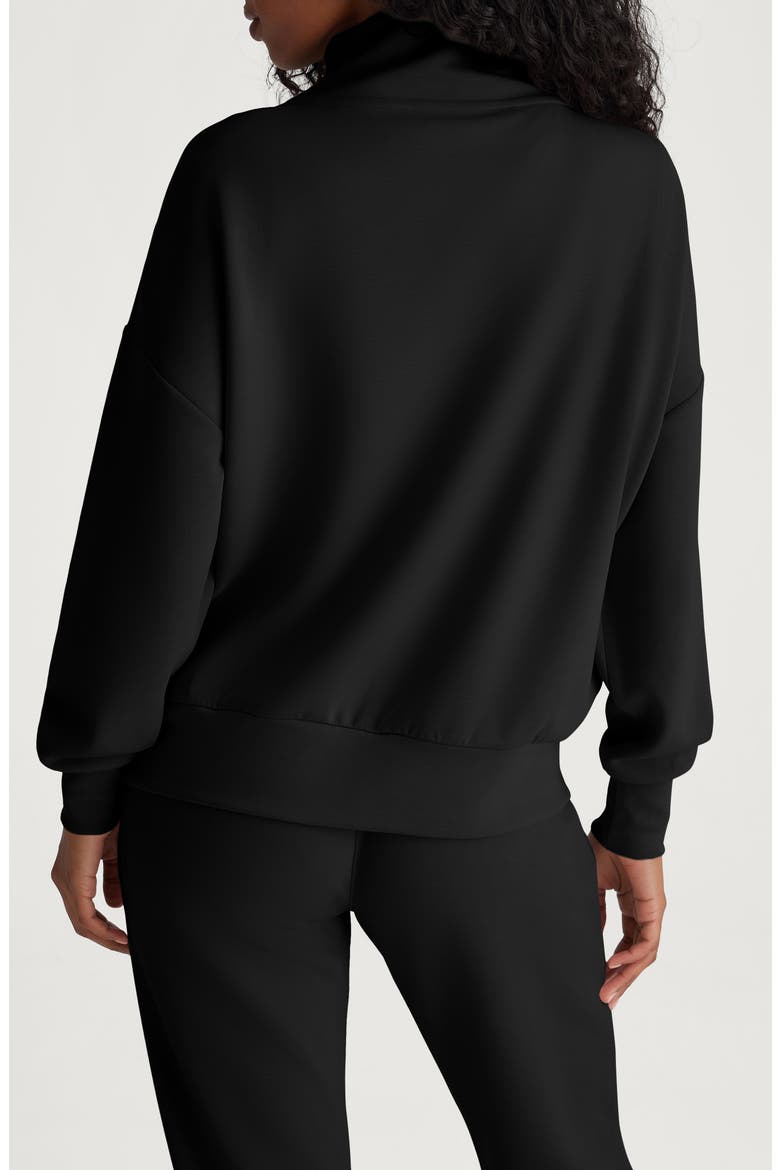 Luxe Traveler Knit Quarter Zip Pullover, Alternate, color, BLACK