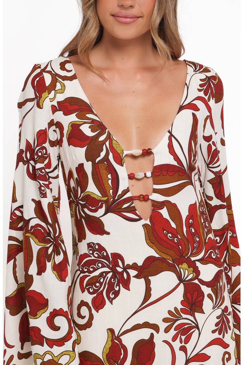 Inala Long Sleeve Maxi Dress, Alternate, color, BROWN FLORAL