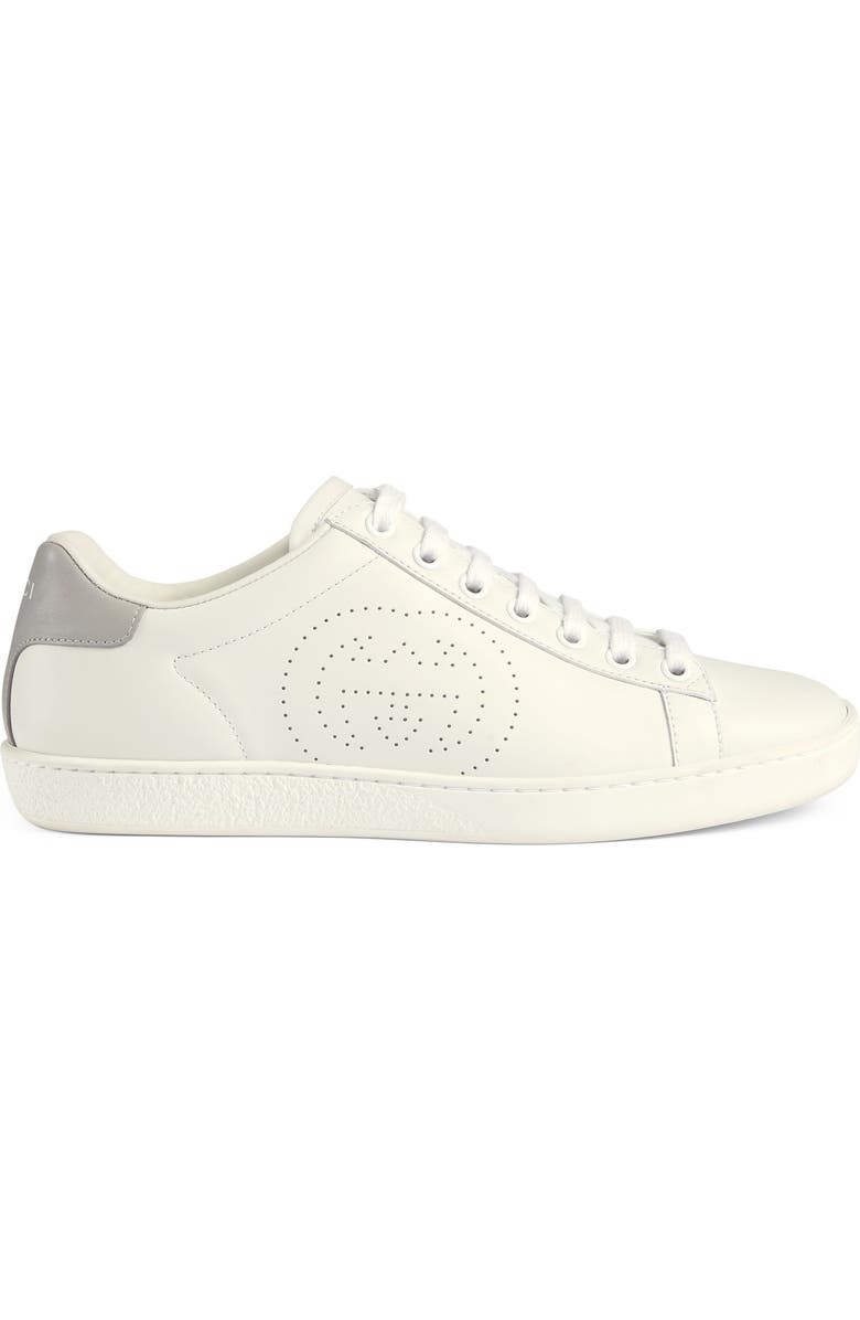 Gucci New Ace Perforated Logo Sneaker, Alternate, color,