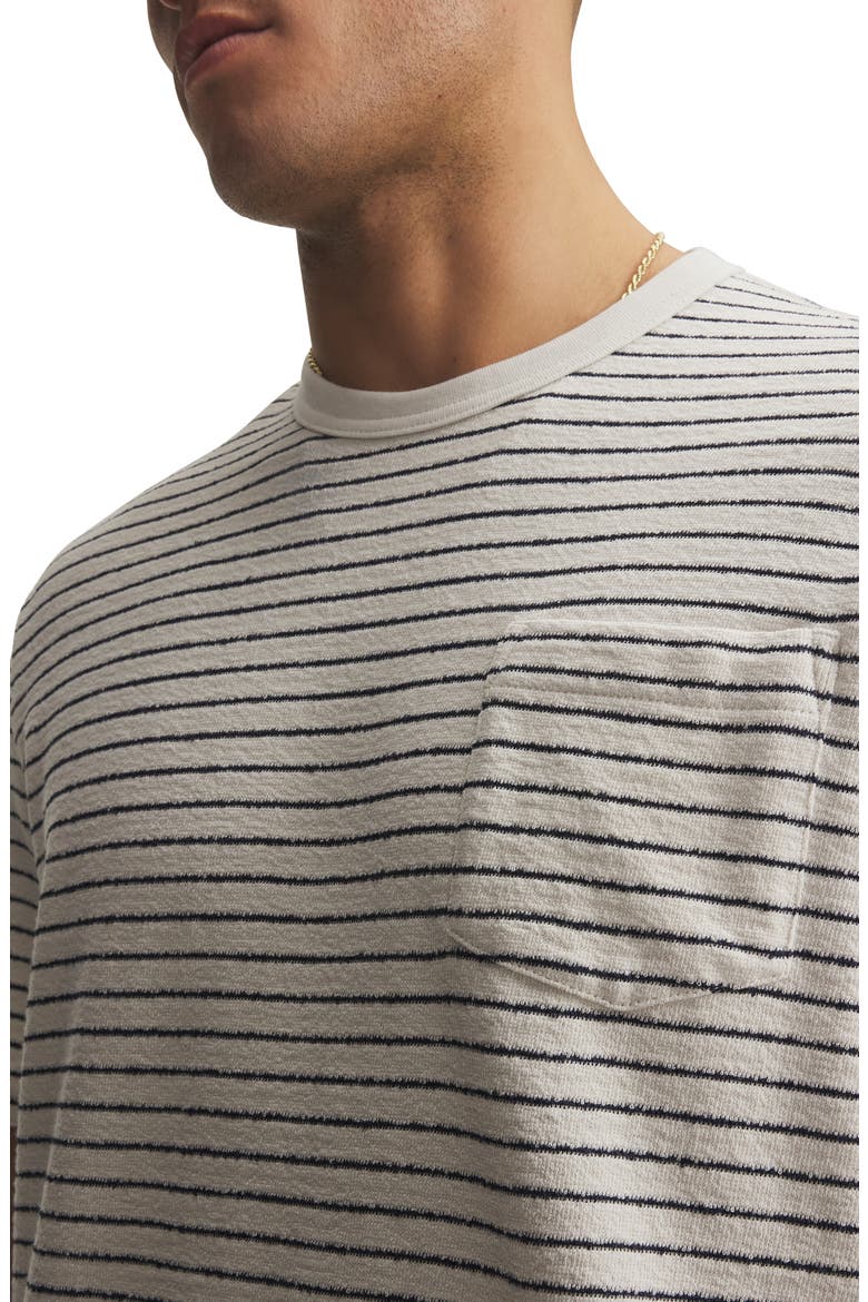 Icon Stripe Relaxed Fit Cotton Blend Terry T-Shirt, Alternate, color, SUMMIT WHITE