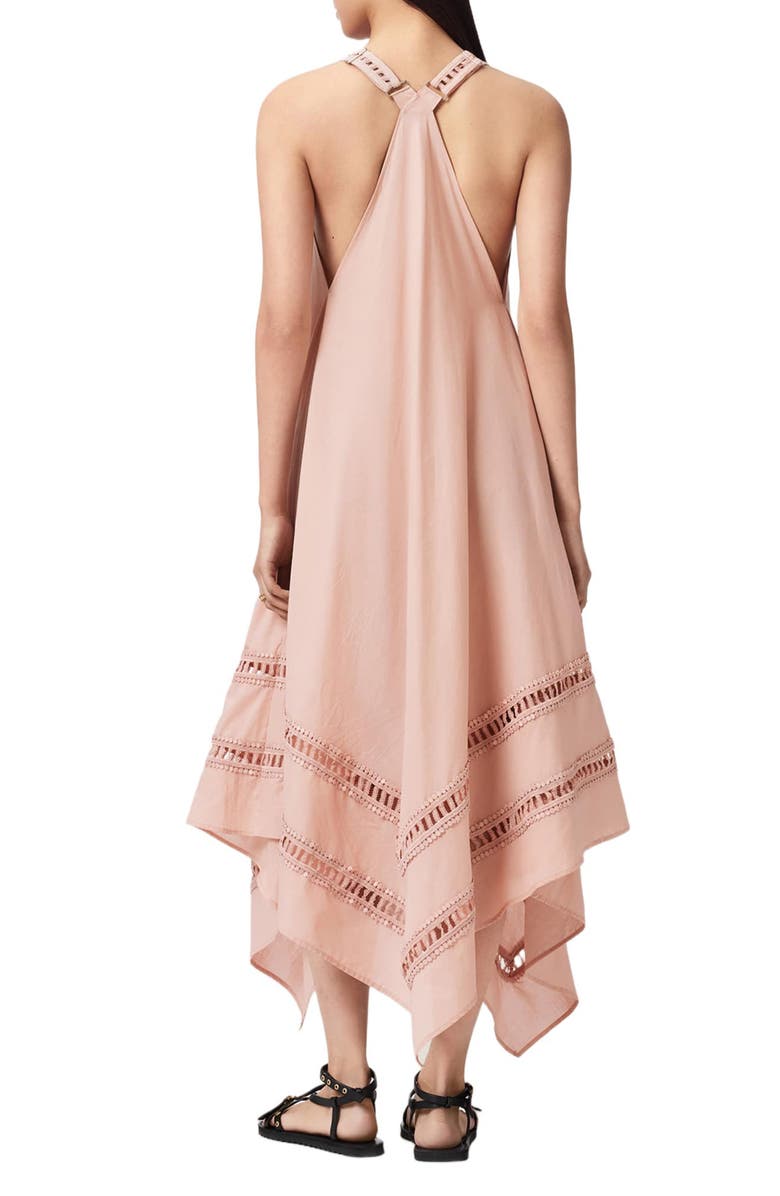 AllSaints Lil Handkerchief Hem Cotton Dress, Alternate, color, Blush Pink
