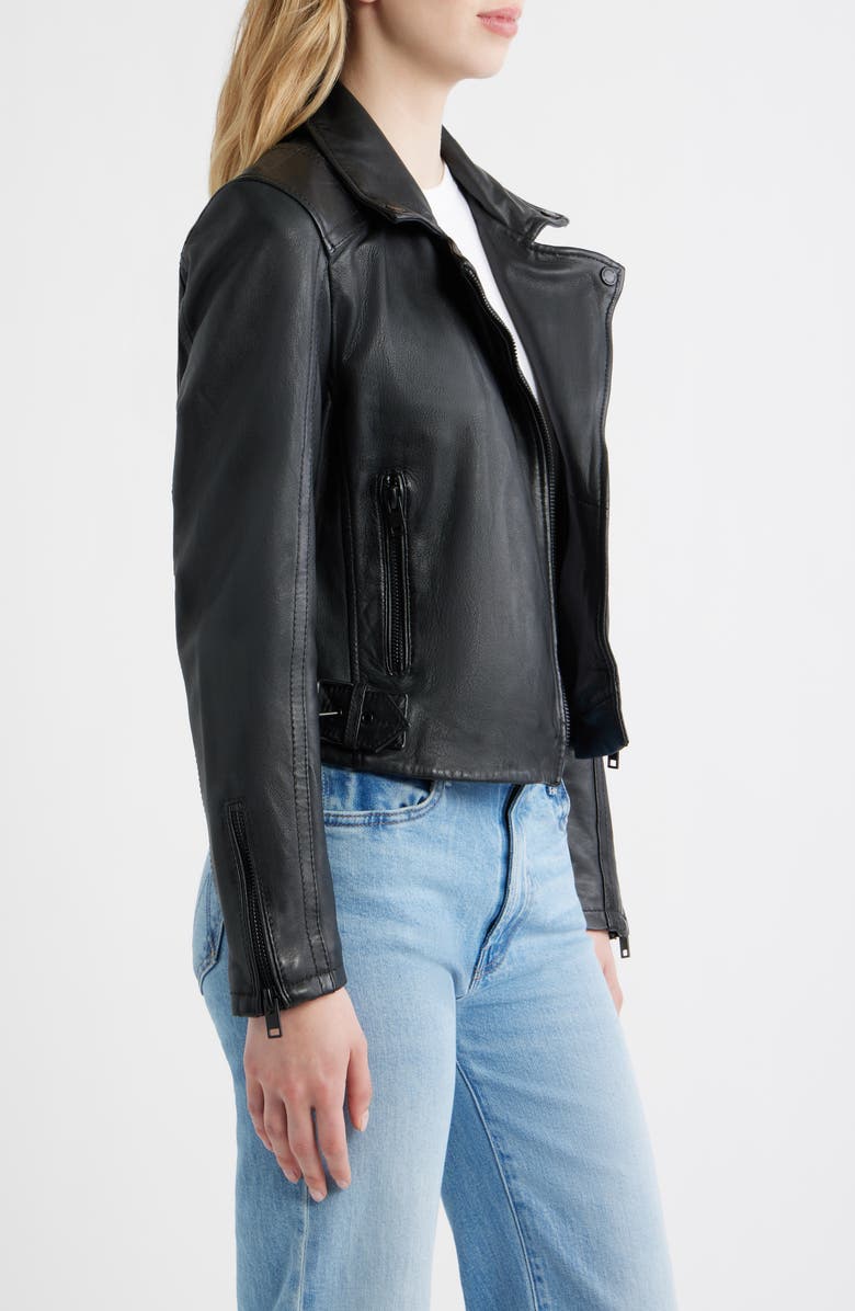 MAURITIUS Bita Leather Moto Jacket, Alternate, color, Black