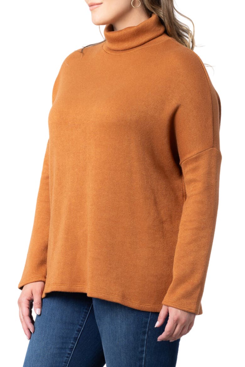 Paris Turtleneck Tunic Sweater, Alternate, color, CAMEL