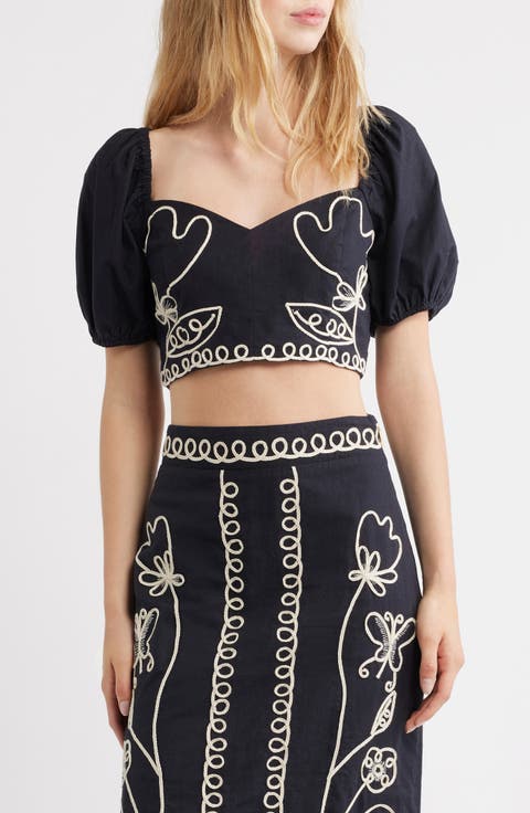 Anca Embroidered Crop Top