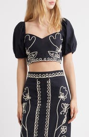 Cleobella Anca Embroidered Crop Top