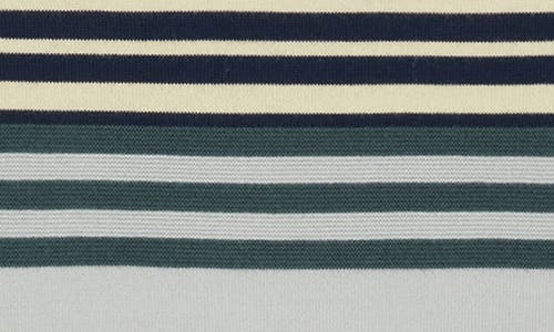 Paul Smith London Stripe Long Sleeve Merino Wool Polo In Green