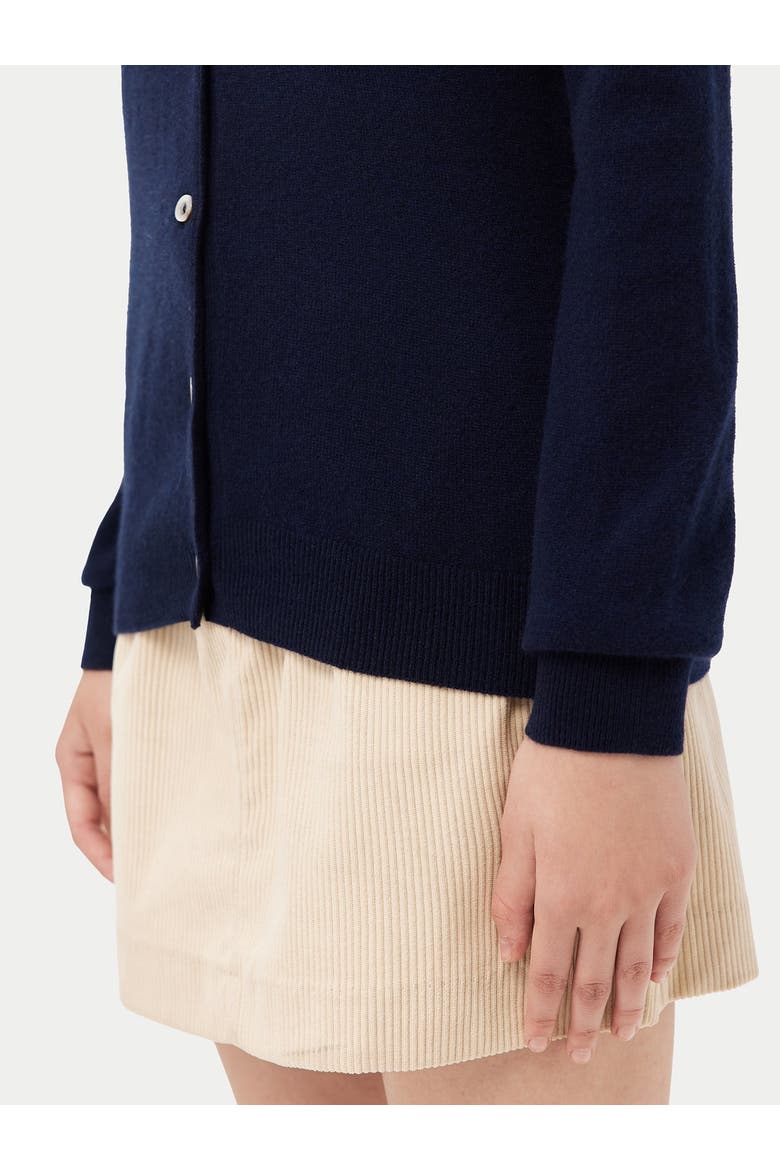 Essential Cashmere Crewneck Cardigan, Alternate, color, navy