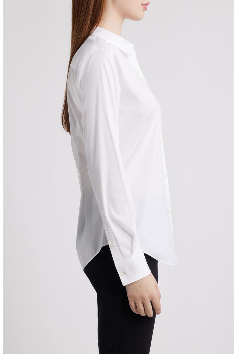 Tenia Cotton Blend Blouse, Alternate, color, WHITE
