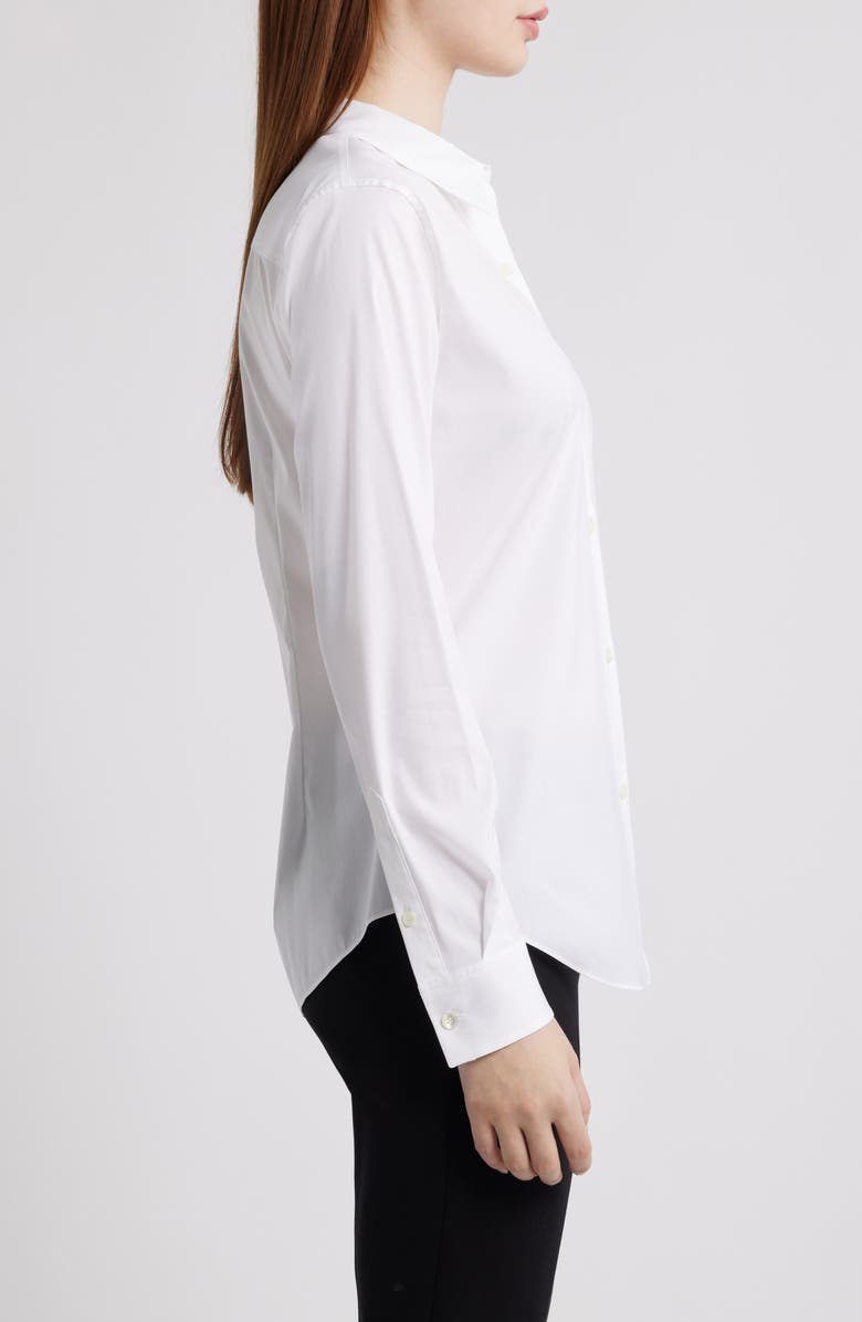 Theory Tenia Cotton Blend Blouse, Alternate, color, White